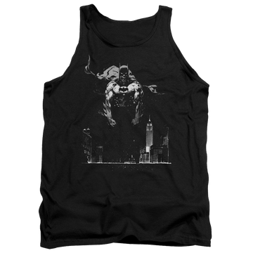 Black men's tank with Batman Dirty City graphic