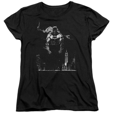 Black women's t-shirt with Batman Dirty City graphic