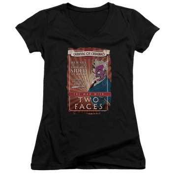 Batman Two Faces - Juniors V-Neck T-Shirt Juniors V-Neck T-Shirt Batman   