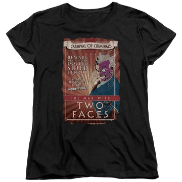 Black women's t-shirt with Batman Two Faces graphic