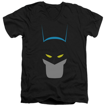 Black men's v-neck t-shirt with Batman Simplified graphic
