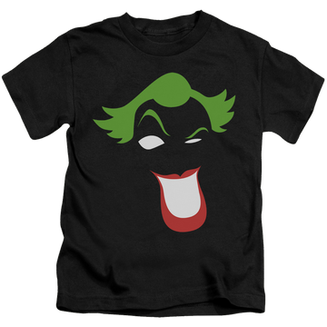 Black kid's t-shirt for ages 4 to 7 with Joker Simplified graphic
