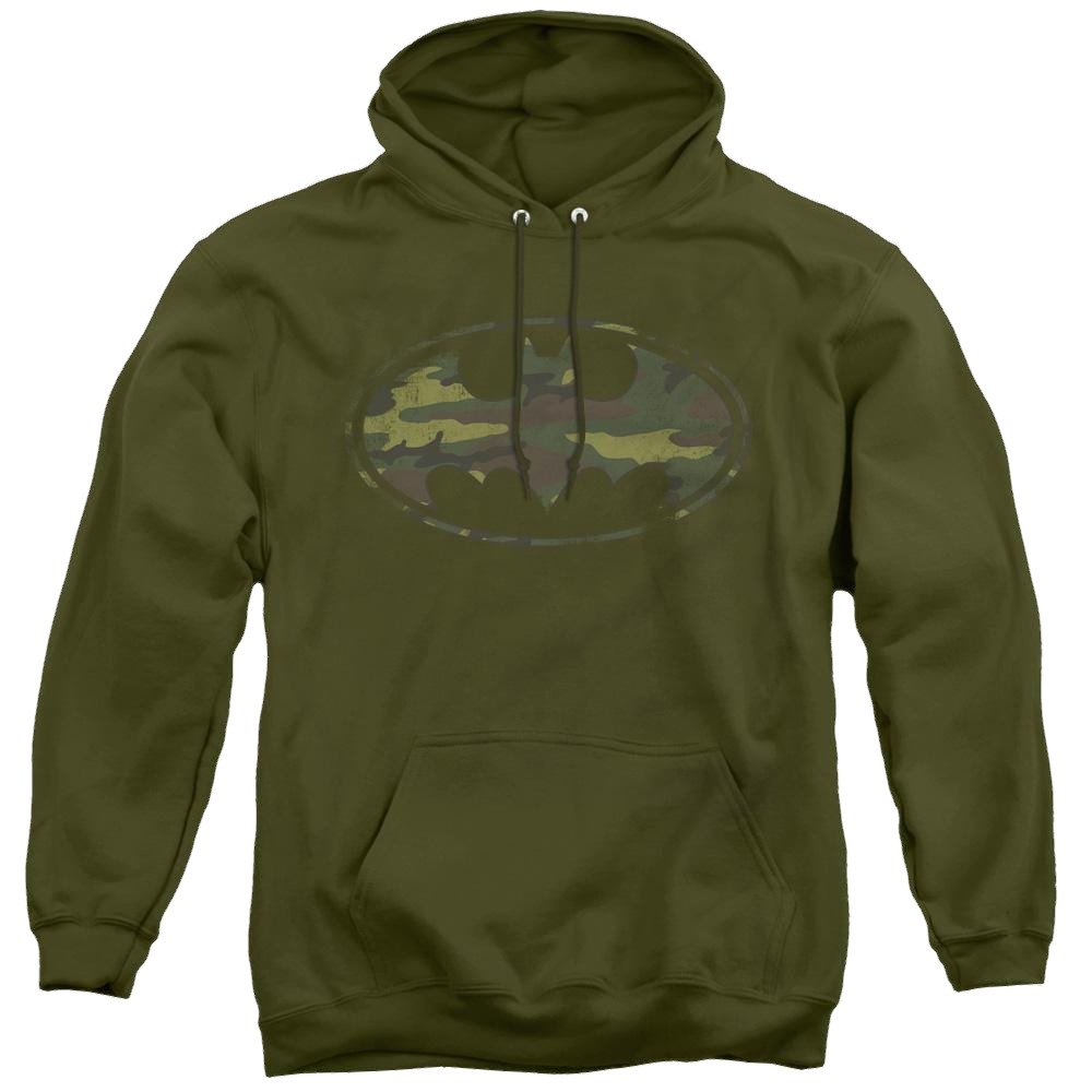 Dc Batman Distressed Camo Shield - Pullover Hoodie Pullover Hoodie Batman   