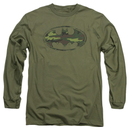 Batman Distressed Camo Shield - Men's Long Sleeve T-Shirt Men's Long Sleeve T-Shirt Batman   