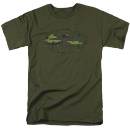 Dc Batman Distressed Camo Shield - Men's Regular Fit T-Shirt Men's Regular Fit T-Shirt Batman   