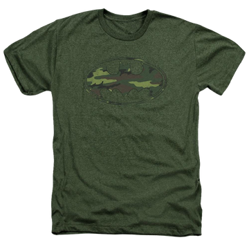 Batman Distressed Camo Shield - Men's Heather T-Shirt Men's Heather T-Shirt Batman   