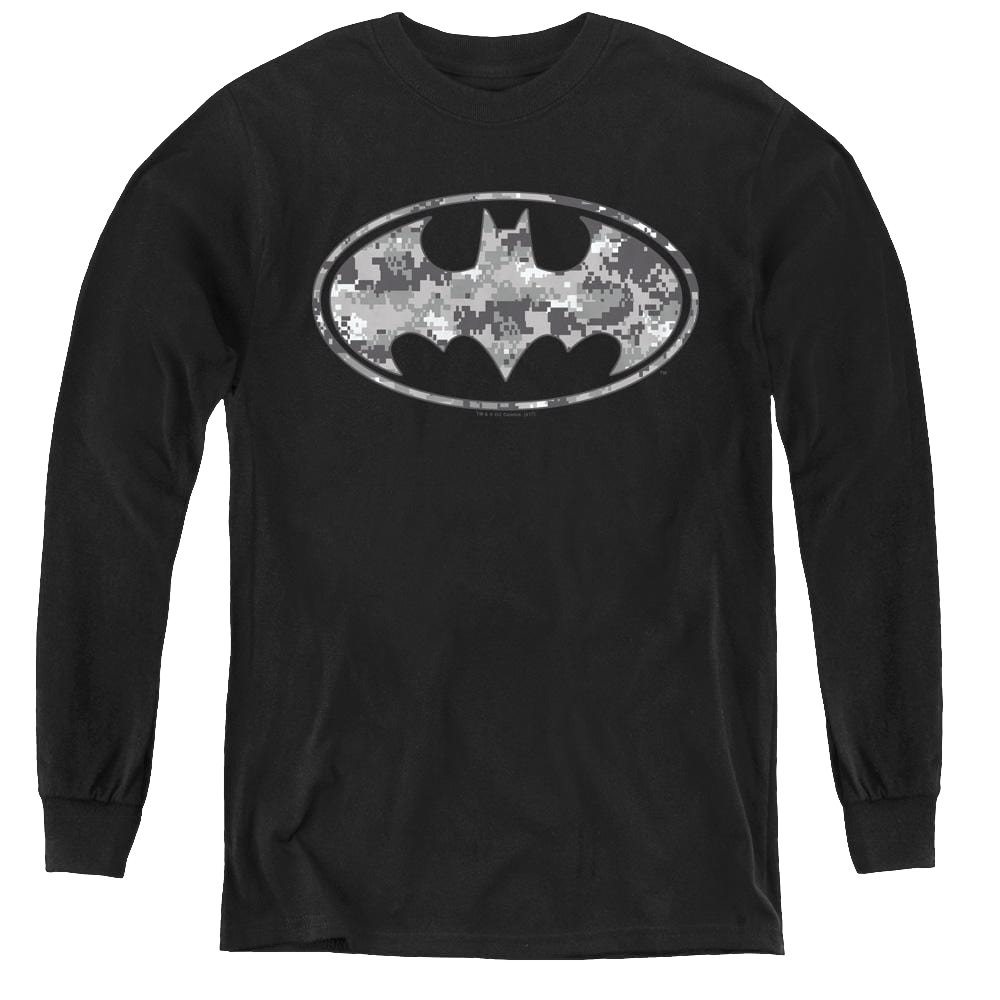 Dc Batman Urban Camo Shield - Youth Long Sleeve T-Shirt Youth Long Sleeve T-Shirt Batman   