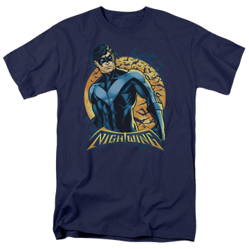 Navy men's regular fit t-shirt with Batman Nightwing Moon graphic