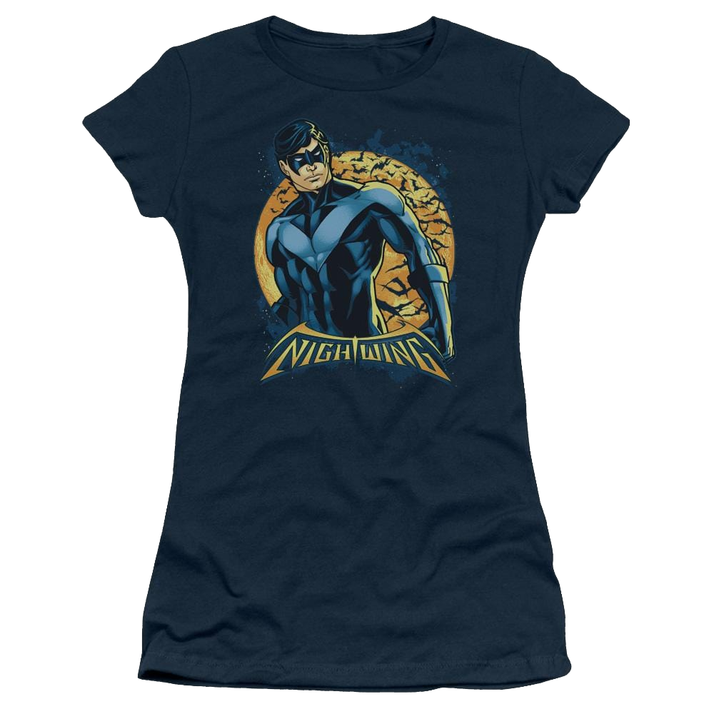 Batman Nightwing Moon - Juniors T-Shirt Juniors T-Shirt Nightwing   
