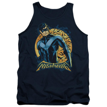Navy men's tank with Batman Nightwing Moon graphic