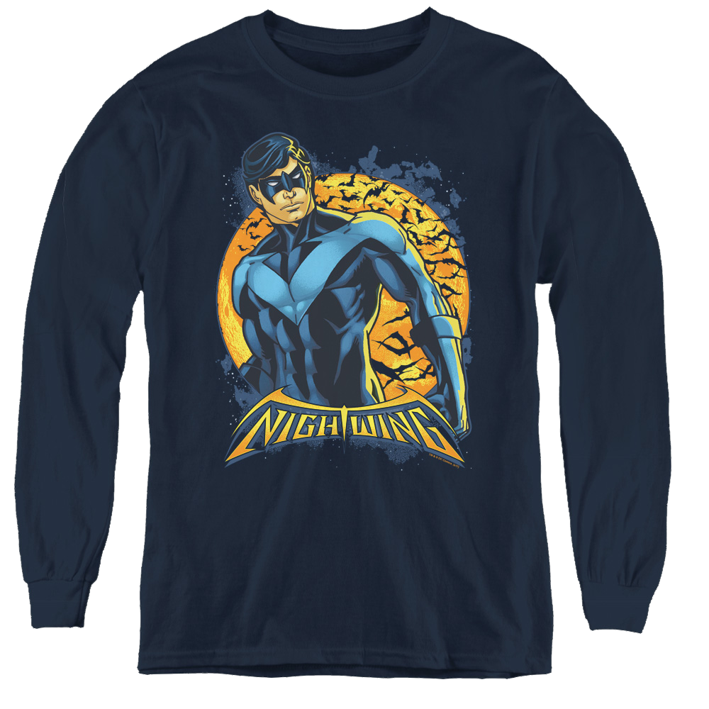 Nightwing Nightwing Moon - Youth Long Sleeve T-Shirt Youth Long Sleeve T-Shirt Nightwing   