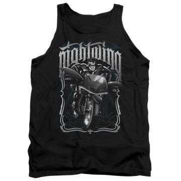 Black men's tank with Batman Nightwing Biker graphic