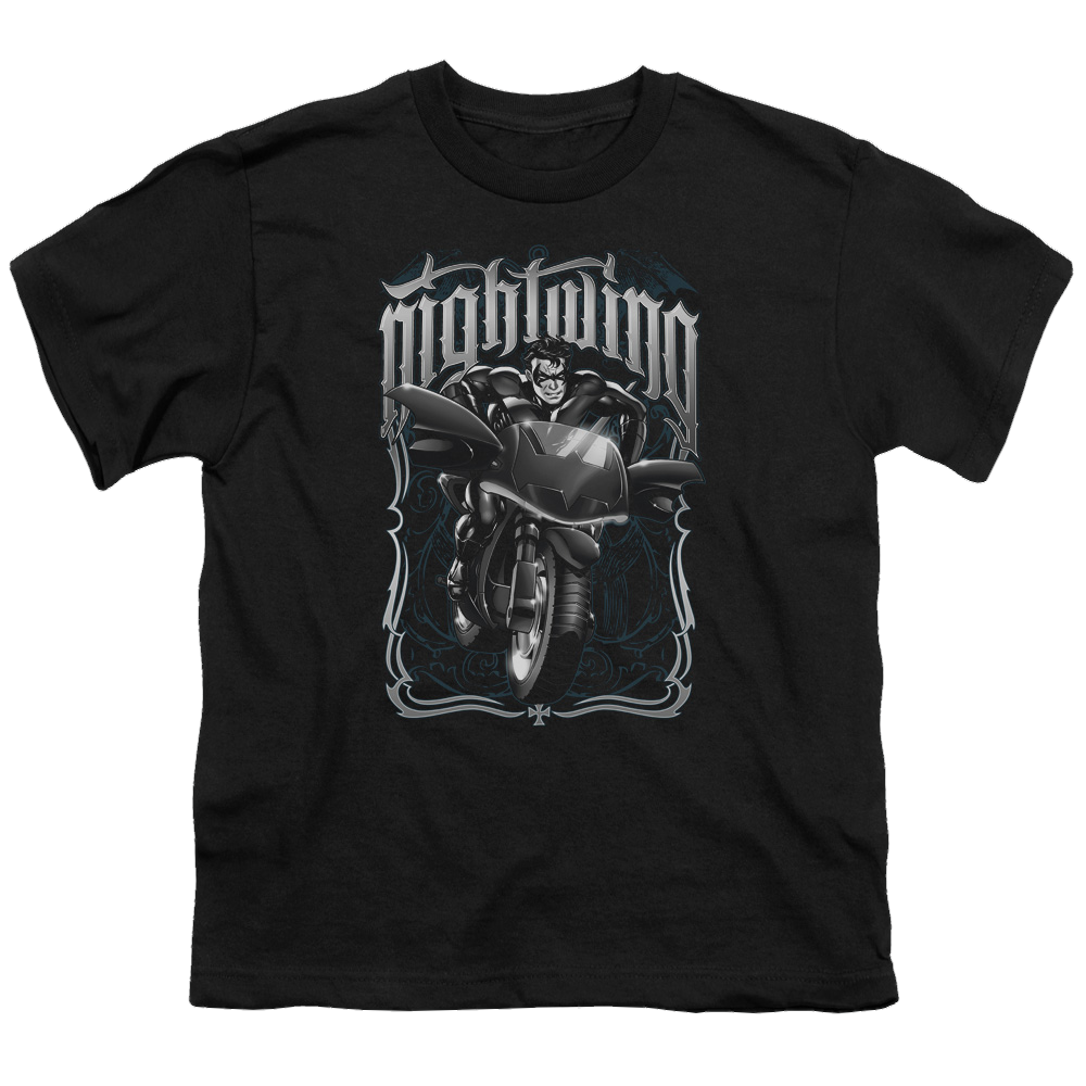 Nightwing Nightwing Biker - Youth T-Shirt Youth T-Shirt (Ages 8-12) Nightwing   