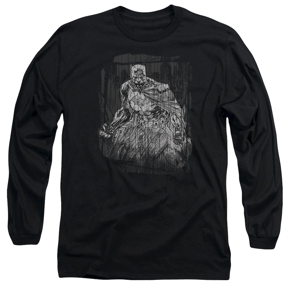 Batman Pencilled Rain - Men's Long Sleeve T-Shirt Men's Long Sleeve T-Shirt Batman   