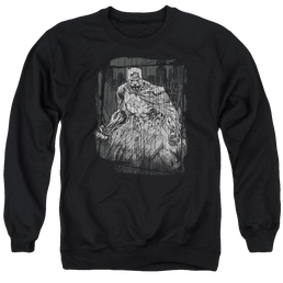 Batman Pencilled Rain - Men's Crewneck Sweatshirt Men's Crewneck Sweatshirt Batman   