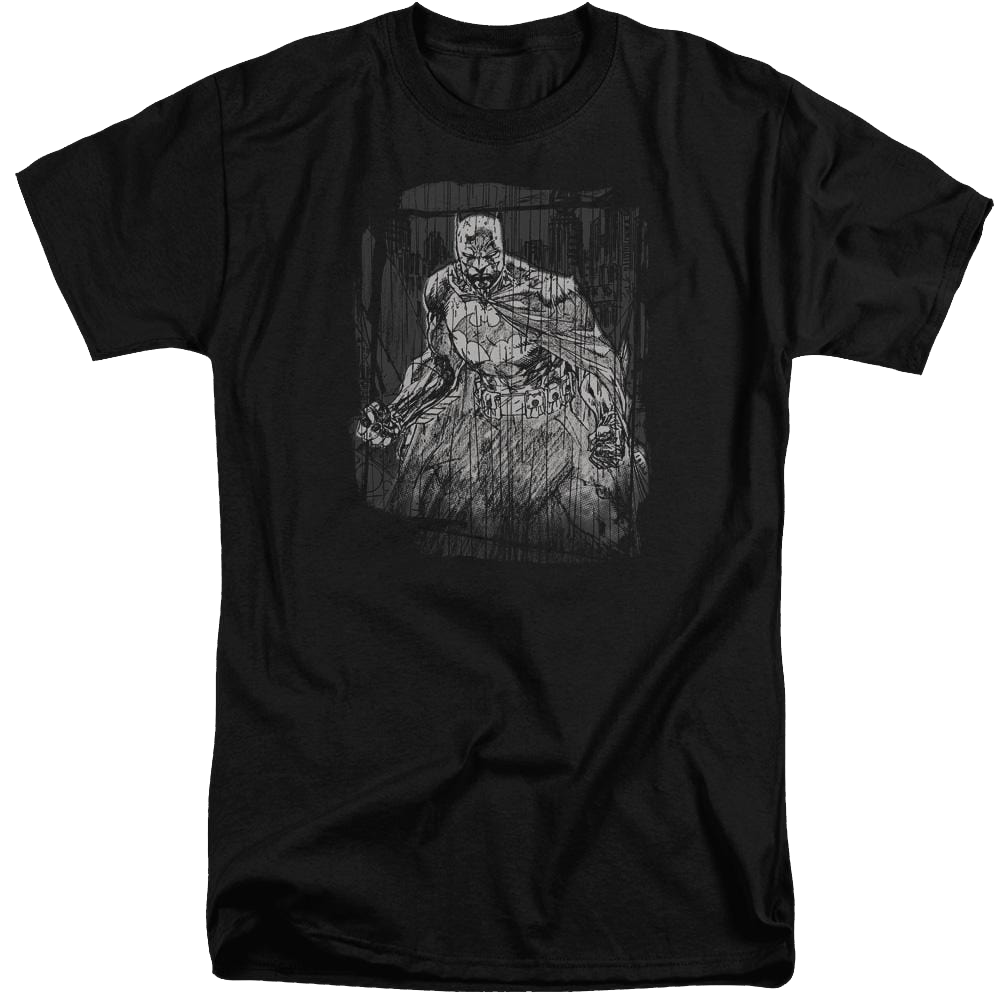 Batman Pencilled Rain - Men's Tall Fit T-Shirt Men's Tall Fit T-Shirt Batman   