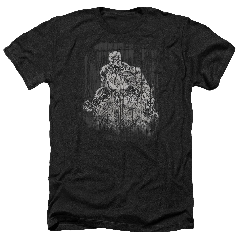 Batman Pencilled Rain - Men's Heather T-Shirt Men's Heather T-Shirt Batman   