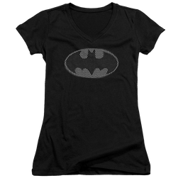Batman Chainmail Shield - Juniors V-Neck T-Shirt Juniors V-Neck T-Shirt Batman   