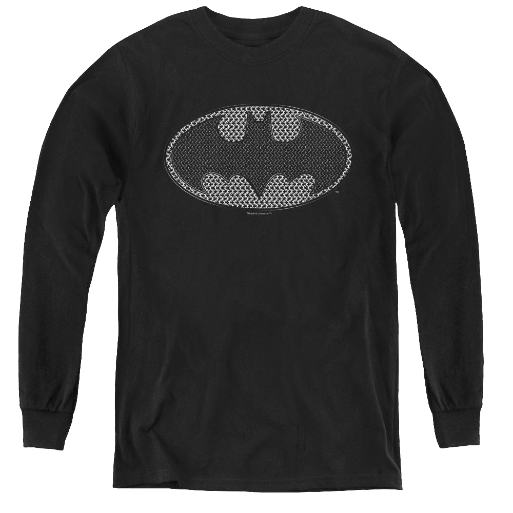 Dc Batman Chainmail Shield - Youth Long Sleeve T-Shirt Youth Long Sleeve T-Shirt Batman   