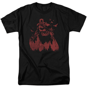 Black men's regular fit t-shirt with Batman Red Knight graphic