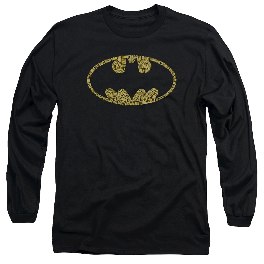 Batman Word Logo - Men's Long Sleeve T-Shirt Men's Long Sleeve T-Shirt Batman   