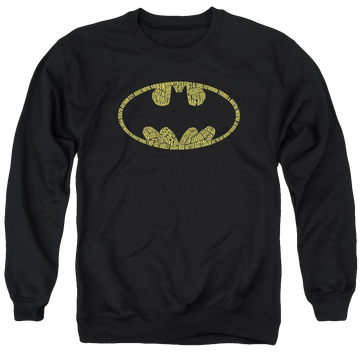 Black men's crewneck sweatshirt with Batman Word Logo graphic