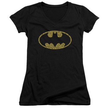 Batman Word Logo - Juniors V-Neck T-Shirt Juniors V-Neck T-Shirt Batman   