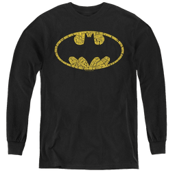 Dc Batman Word Logo - Youth Long Sleeve T-Shirt Youth Long Sleeve T-Shirt Batman   