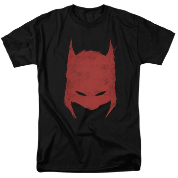 Black men's regular fit t-shirt with Batman Hacked & Scratched graphic
