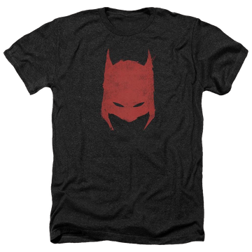 Charcoal men's heather t-shirt with Batman Hacked & Scratched graphic