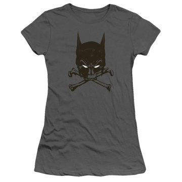 Charcoal juniors t-shirt with Batman Bat And Bones graphic