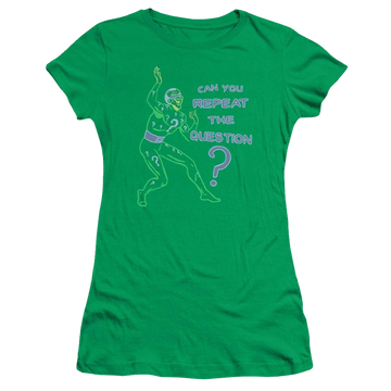 Kelly green juniors t-shirt with Batman Repeat graphic
