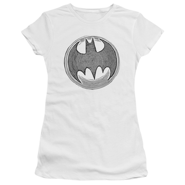 White juniors t-shirt with Batman Knight Knockout graphic