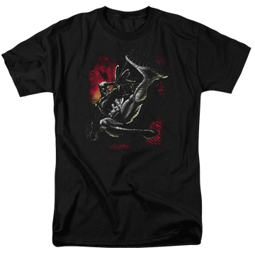 Black men's regular fit t-shirt with Batman Kick Swing graphic