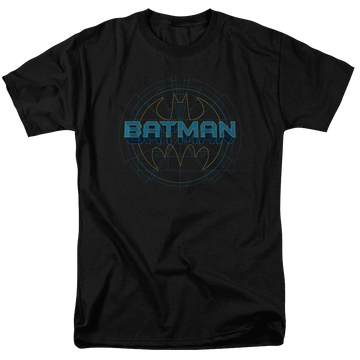 Black men's regular fit t-shirt with Batman Bat Tech Logo graphic