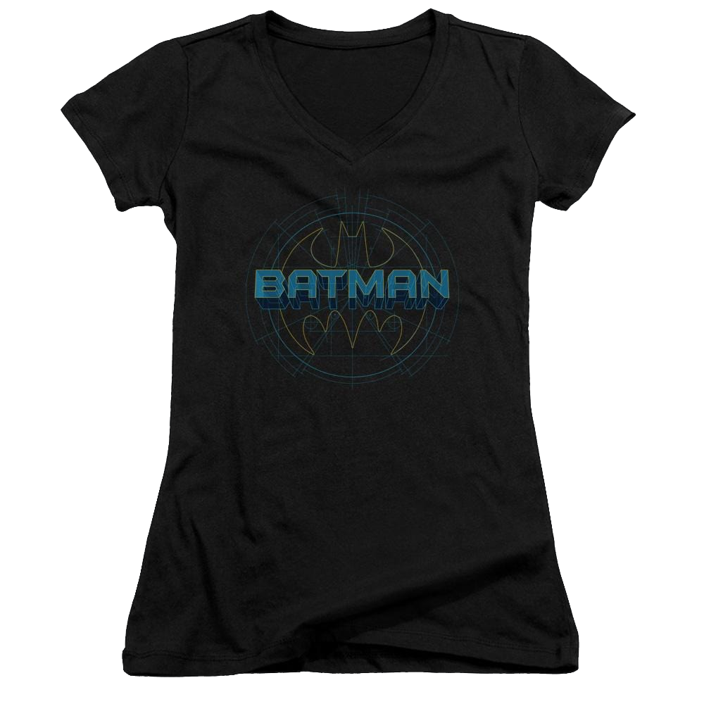 Batman Bat Tech Logo - Juniors V-Neck T-Shirt Juniors V-Neck T-Shirt Batman   