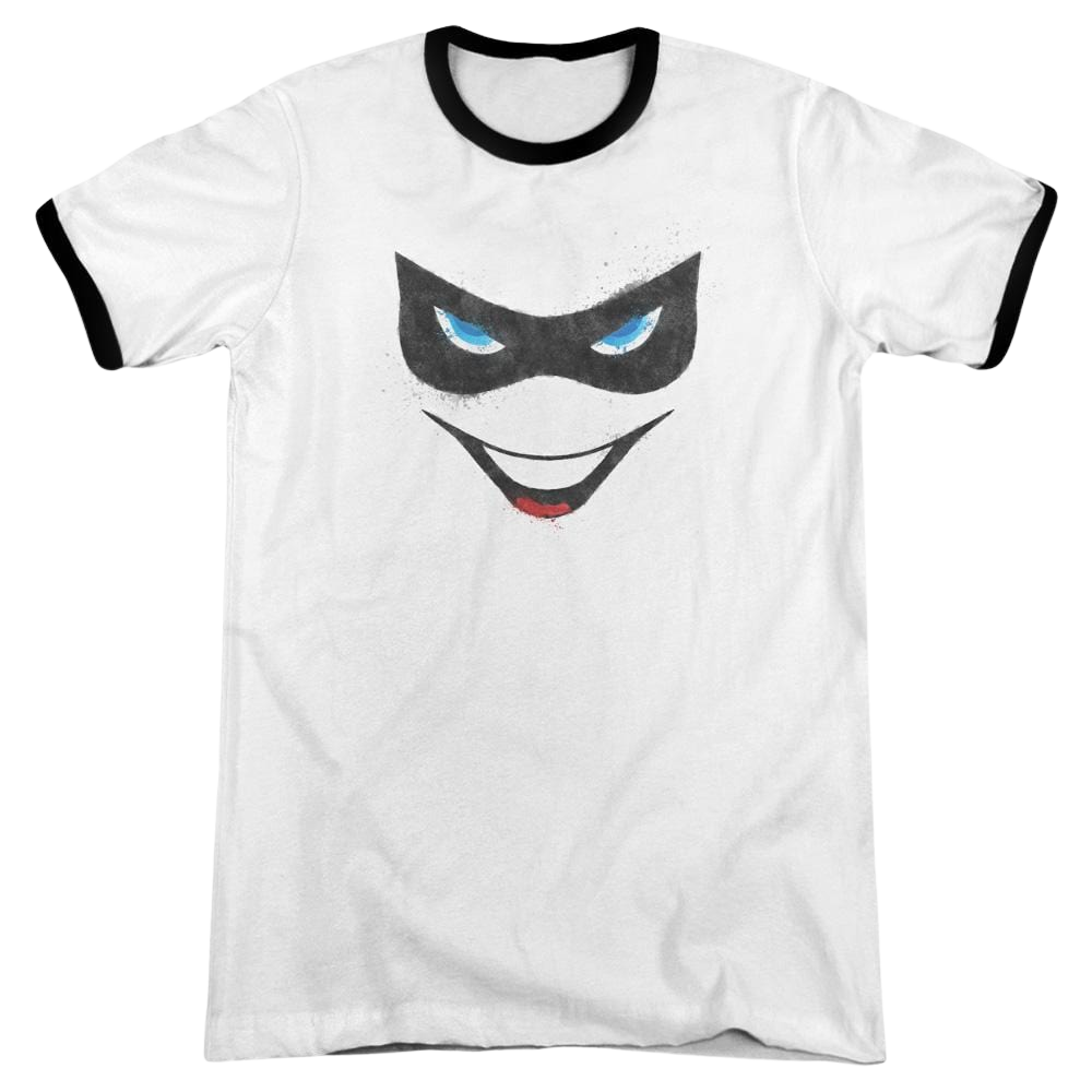 Batman Harley Face - Men's Ringer T-Shirt Men's Ringer T-Shirt Harley Quinn   