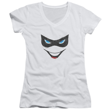 Batman Harley Face - Juniors V-Neck T-Shirt Juniors V-Neck T-Shirt Harley Quinn   