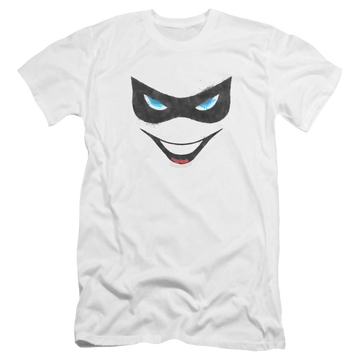 White men's premium slim fit t-shirt with Harley Quinn Batman Harley Face graphic