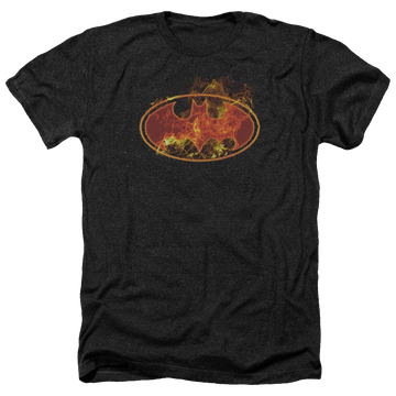 Batman Flames Logo - Men's Heather T-Shirt Men's Heather T-Shirt Batman   