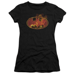 Batman Flames Logo - Juniors T-Shirt Juniors T-Shirt Batman   