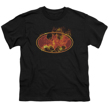 DC Batman Flames Logo - Youth T-Shirt Youth T-Shirt (Ages 8-12) Batman   