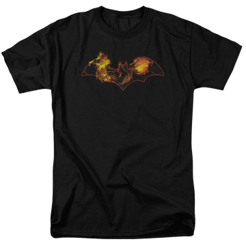 Black men's regular fit t-shirt with Batman Molten Logo graphic