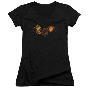Batman Molten Logo - Juniors V-Neck T-Shirt Juniors V-Neck T-Shirt Batman   
