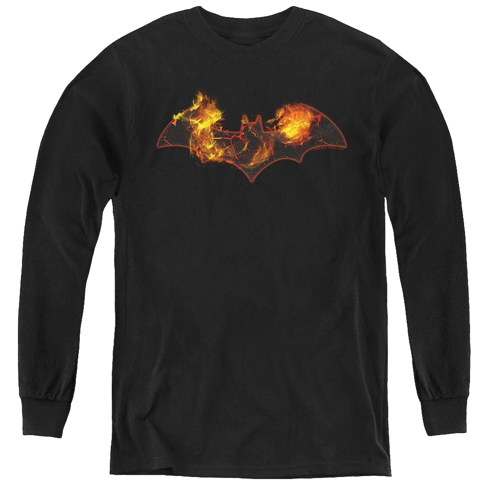 Dc Batman Molten Logo - Youth Long Sleeve T-Shirt Youth Long Sleeve T-Shirt Batman   