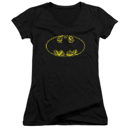 Batman Bats On Bats - Juniors V-Neck T-Shirt Juniors V-Neck T-Shirt Batman   