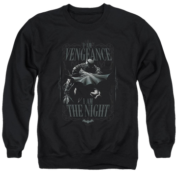 Black men's crewneck sweatshirt with Batman I Am graphic