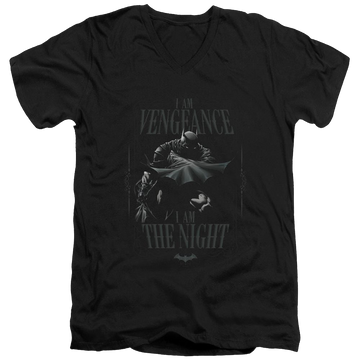 Black men's v-neck t-shirt with Batman I Am graphic
