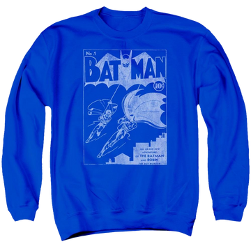 Royal men's crewneck sweatshirt with Batman Issue 1 Cover graphic