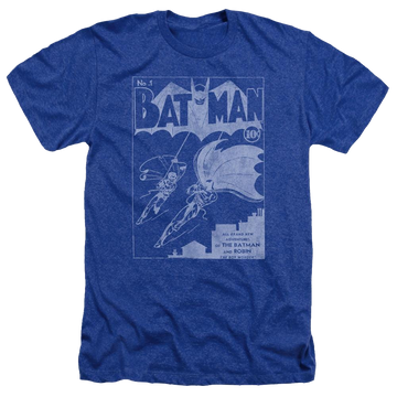 Royal men's heather t-shirt with Batman Issue 1 Cover graphic